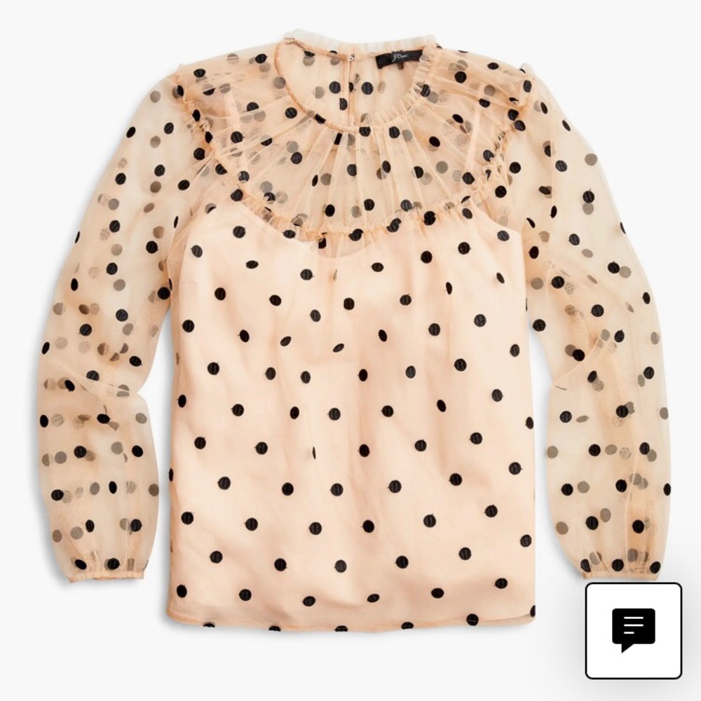 J. Crew Diana Candy Dot Tulle Top XS